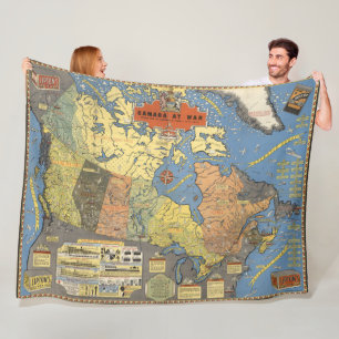 Canada in oorlog fleece deken