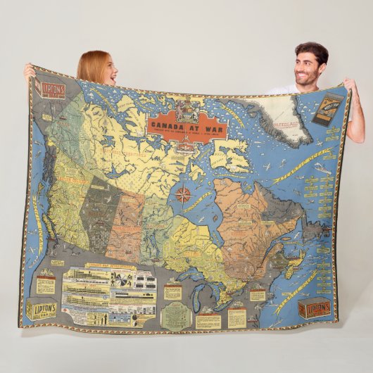 Canada in oorlog fleece deken (In situ)