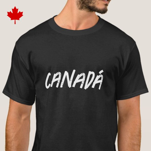 Canadá - in Spanish, en Español - black + white T-shirt