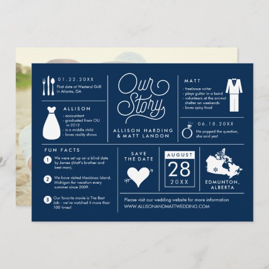 Canada Infographic Bewaar de datum aankondiging (Voorkant / Achterkant)