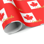 Canada inpakpapier, rood, Canadese vlag patriotten Cadeaupapier (Rol Hoek)