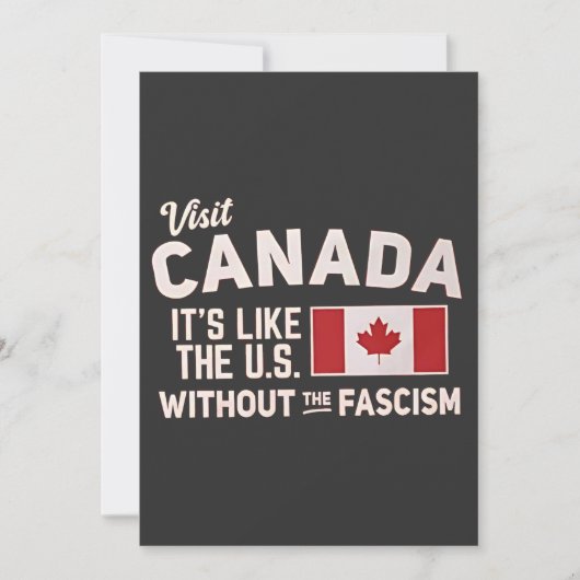 Canada is net als de VS, maar dan zonder fascisme Aankondiging (Voorkant)