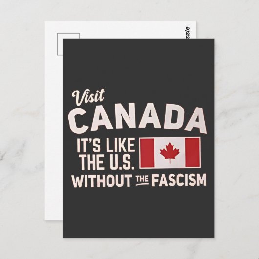 Canada is net als de VS, maar dan zonder fascisme Briefkaart (Voorkant / Achterkant)