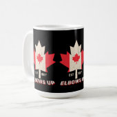 Canada is niet te koop Canadese Pride Elbows Up Koffiemok (Voorkant links)