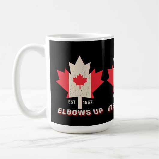 Canada is niet te koop Canadese Pride Elbows Up Koffiemok (Links)