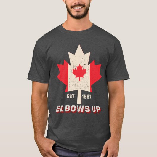 Canada is niet te koop Canadese Pride Elbows Up T-shirt (Voorkant)