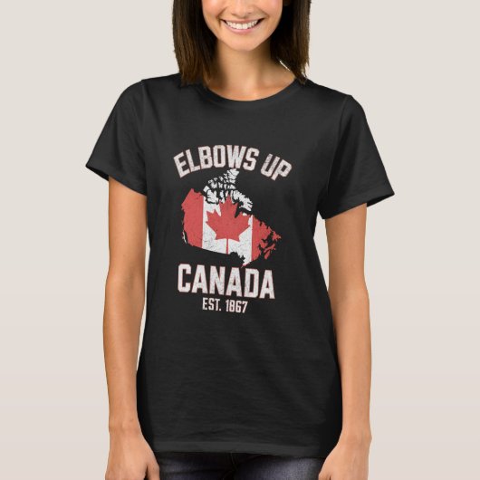 Canada is niet te koop Elbows Up Canada T-shirt (Voorkant)