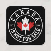 Canada is niet te koop EST. 1867 Trots Canadees Vierkante Visitekaartje (Voorkant)