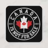 Canada is niet te koop EST. 1867 Trots Canadees Vierkante Visitekaartje (Achterkant)