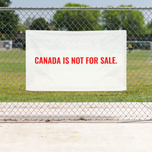 Canada is niet te koop minimalistische witte rode spandoek