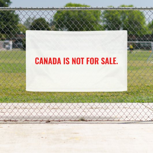 Canada is niet te koop minimalistische witte rode spandoek (Insitu)