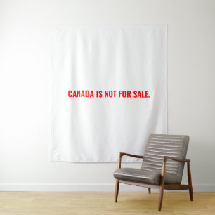 Canada is niet te koop minimalistische witte rode  wandkleed
