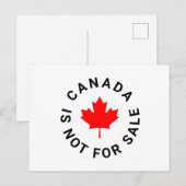 Canada is niet te koop rode esdoornblad aangepaste briefkaart (Voorkant / Achterkant)