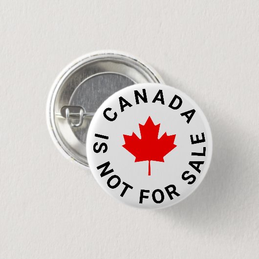 Canada is niet te koop rode esdoornblad aangepaste ronde button 3,2 cm (Voorkant /achterkant)