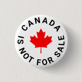 Canada is niet te koop rode esdoornblad aangepaste ronde button 3,2 cm (Voorkant)
