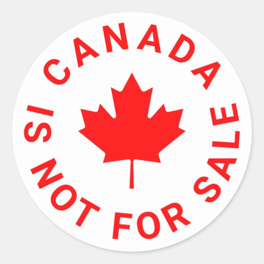 Canada is niet te koop rode esdoornblad aangepaste ronde sticker (Voorkant)