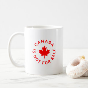 Canada is niet te koop rode esdoornblad typografie koffiemok