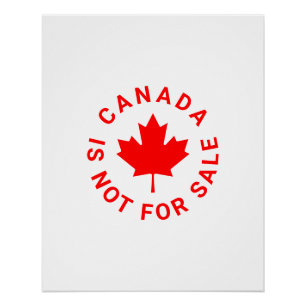 Canada is niet te koop rode esdoornblad typografie perfect poster