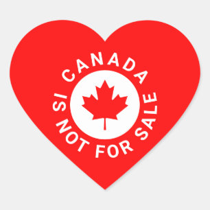 Canada is niet te koop typografie rode esdoorn bla hart sticker