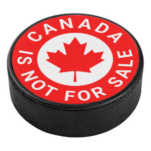 Canada is niet te koop typografie rode esdoorn bla hockey puck