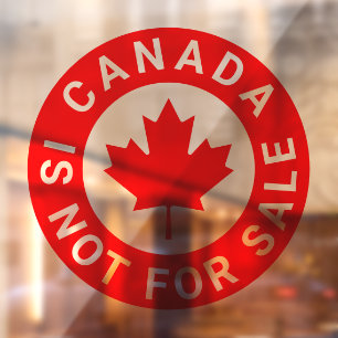 Canada is niet te koop typografie rode esdoorn bla raamsticker