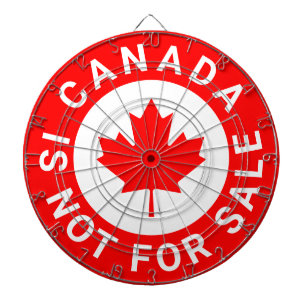 Canada is niet te koop typografie rode esdoorn dartbord