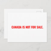 Canada is niet te koop witte rode tekst minimalist briefkaart (Voorkant / Achterkant)