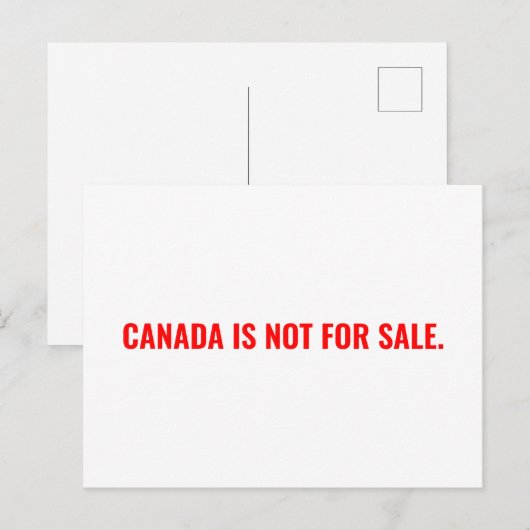 Canada is niet te koop witte rode tekst minimalist briefkaart (Voorkant / Achterkant)