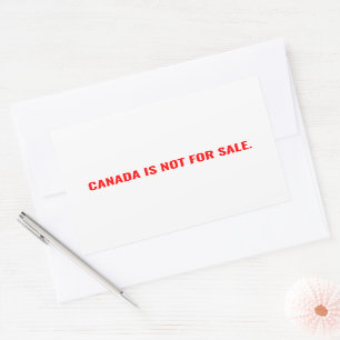 Canada is niet te koop witte rode tekst minimalist rechthoekige sticker