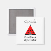 Canada is opgericht voor 1867 kleur rode thee magneet (Voorkant / Achterkant)