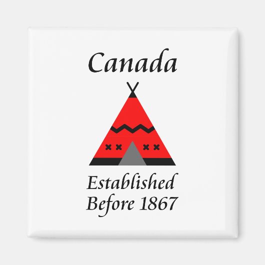 Canada is opgericht voor 1867 kleur rode thee magneet (Voorkant)