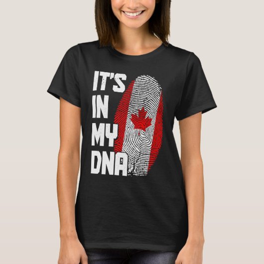 Canada It's In My DNA Canadian Flag Pride Roots T-shirt (Voorkant)