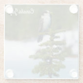 Canada jay glazen onderzetter (Achterkant)