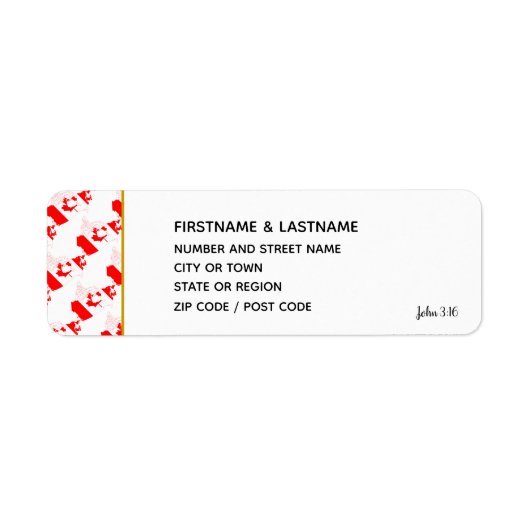 CANADA | John 3:16 Sticker Return Address Label (Voorkant)