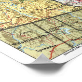 "Canada: kaart 1/2 van de provincies Prairie van 1 Poster (Hoek)