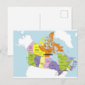 Canada kaart ansichtkaart   (Voorkant / Achterkant)