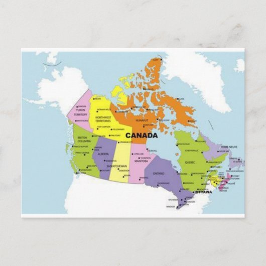 Canada kaart ansichtkaart   (Voorkant)