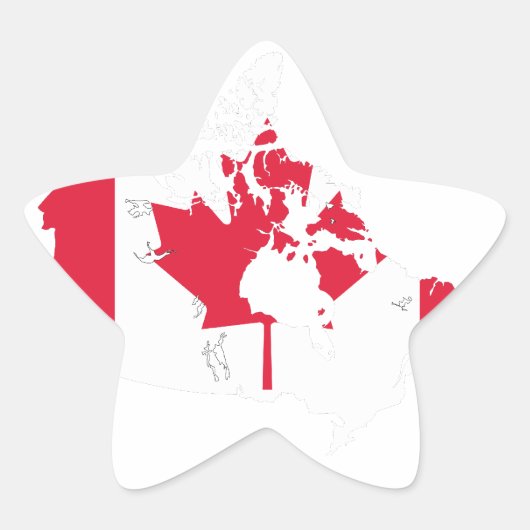Canada kaart en vlag - sticker (Voorkant)