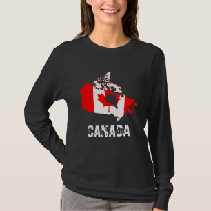 Canada Kaart en Vlag T-shirt
