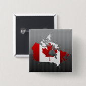 Canada: Kaart Vierkante Button 5,1 Cm (Voorkant /achterkant)
