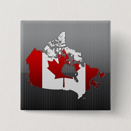 Canada: Kaart Vierkante Button 5,1 Cm (Voorkant)