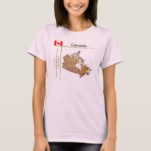 Canada kaart + vlag + titel T-shirt