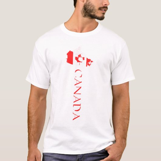 Canada Kaart Vlag Typografie T-shirt (Voorkant)