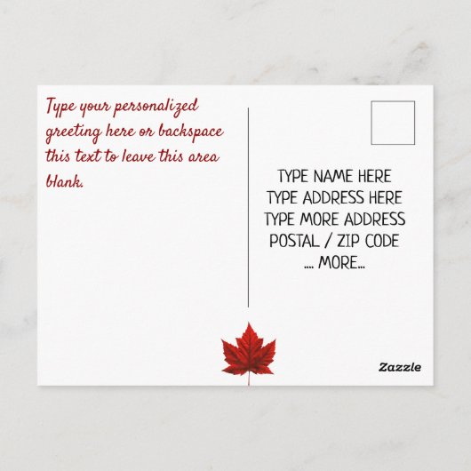 Canada Kaarten Canada Vlag Wenskaarten Aangepast (Achterkant)