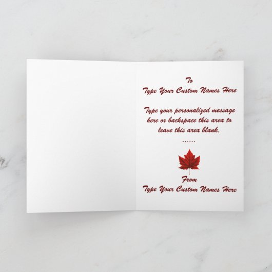 Canada Kaarten Canada Vlag Wenskaarten Aangepast (Binnen)