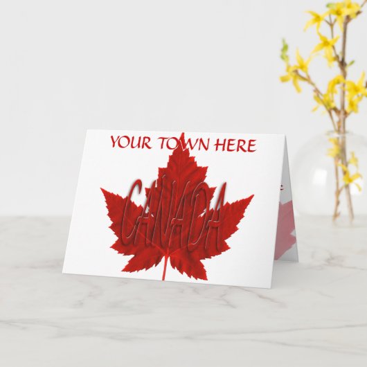 Canada Kaarten Canada Vlag Wenskaarten Aangepast (Gele Bloem)