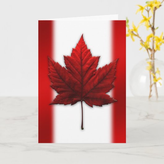 Canada Kaarten Canada Vlag Wenskaarten Aangepast (Gele Bloem)