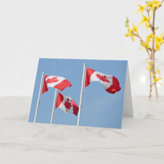 Canada Kaarten Canada Vlag Wenskaarten Aangepast (Gele Bloem)