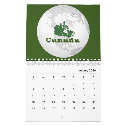 Canada Kalender (Jan 2026)