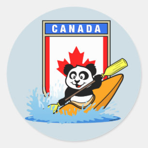 Canada Kayaking Panda Ronde Sticker